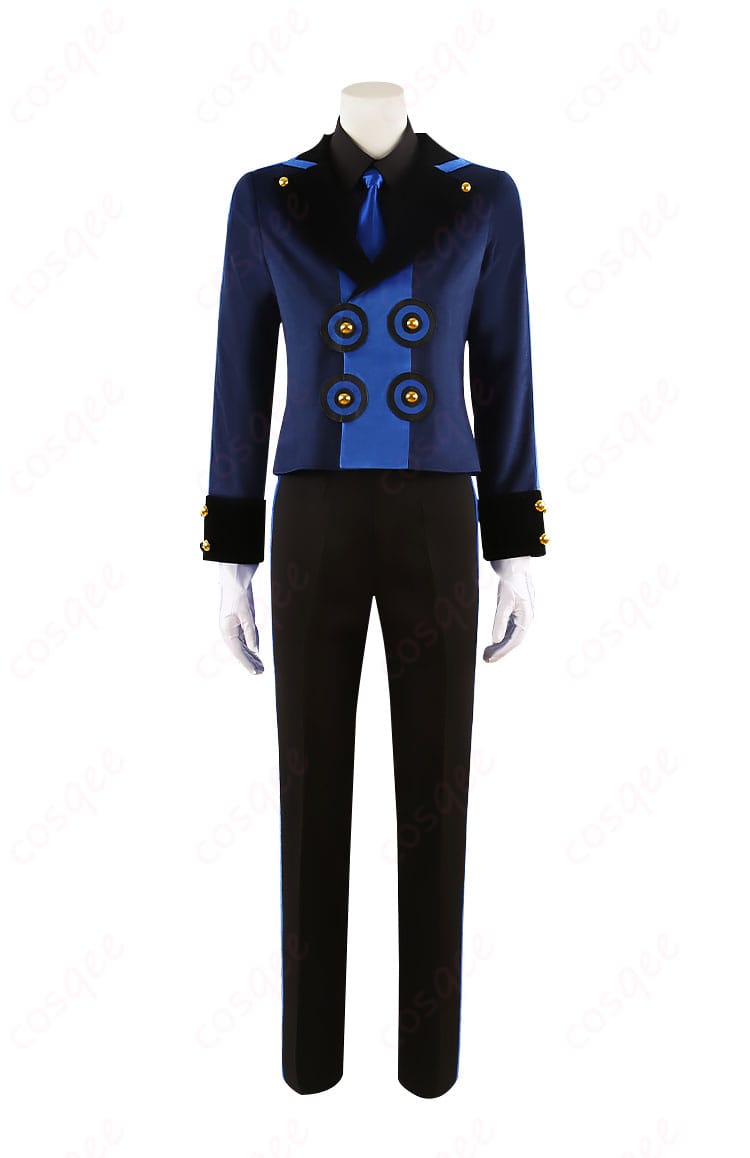 商品正面のコスプレ衣装 - ペルソナ3リロード 結城理の群青色のベルベットルーム衣装