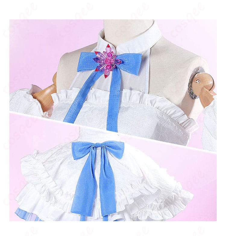 レム コスプレ衣装 クリスタル結び目とウエストリボンの装飾ディテール