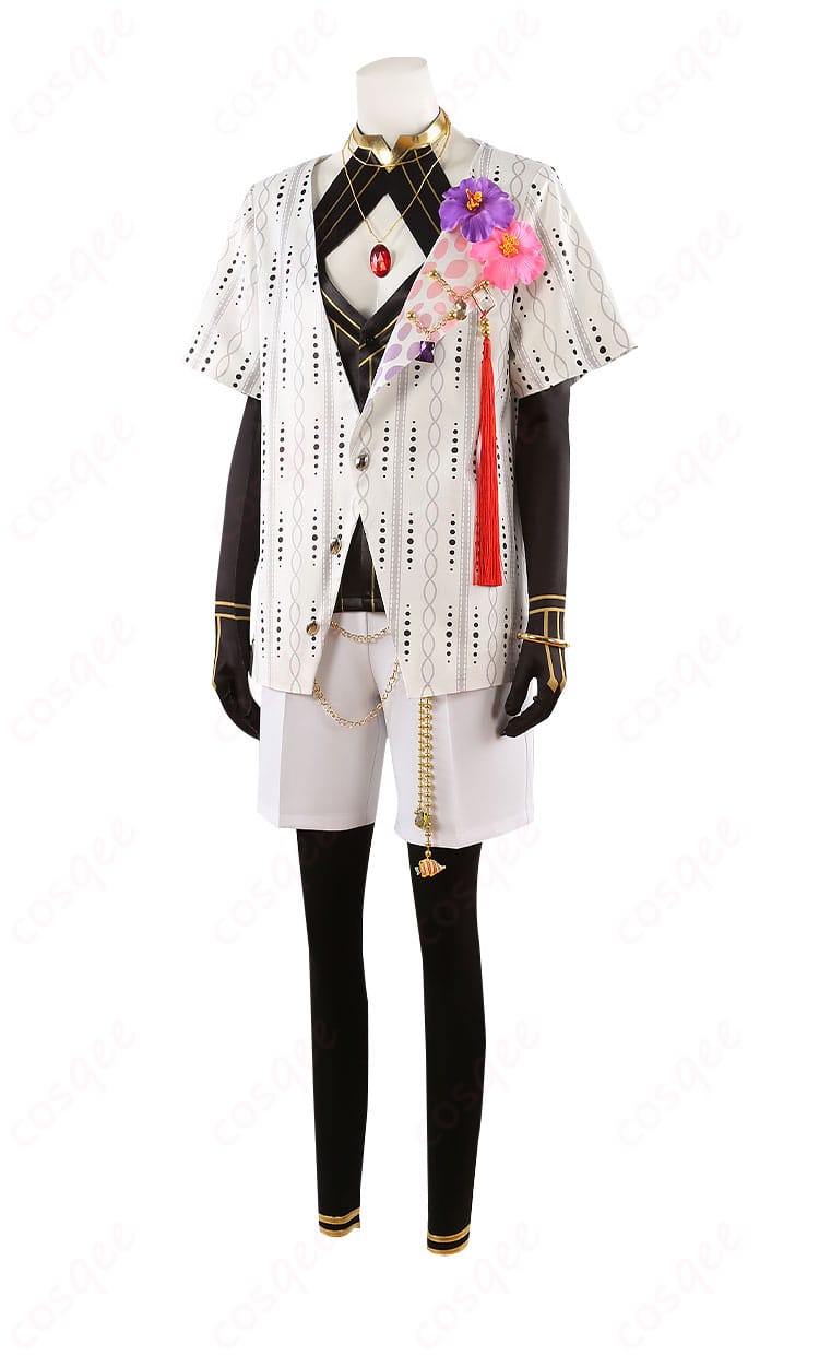 コスプレ衣装の左側デザイン、カルナの夏コーデの全体像