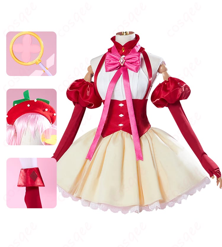 服装の装飾ディテール、精緻な刺繍と高品質な素材が特徴のコスプレ衣装。細部までこだわった仕上がり。