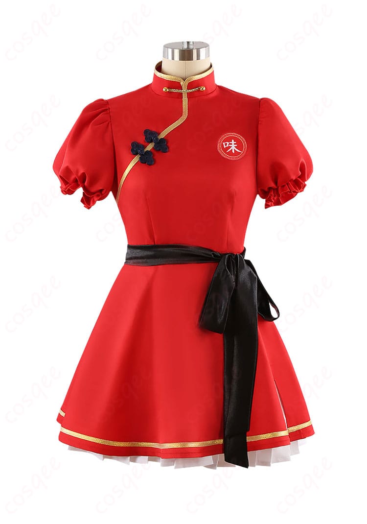 商品正面のコスプレ衣装、朱城ルミの幼女バージョンの衣装詳細。