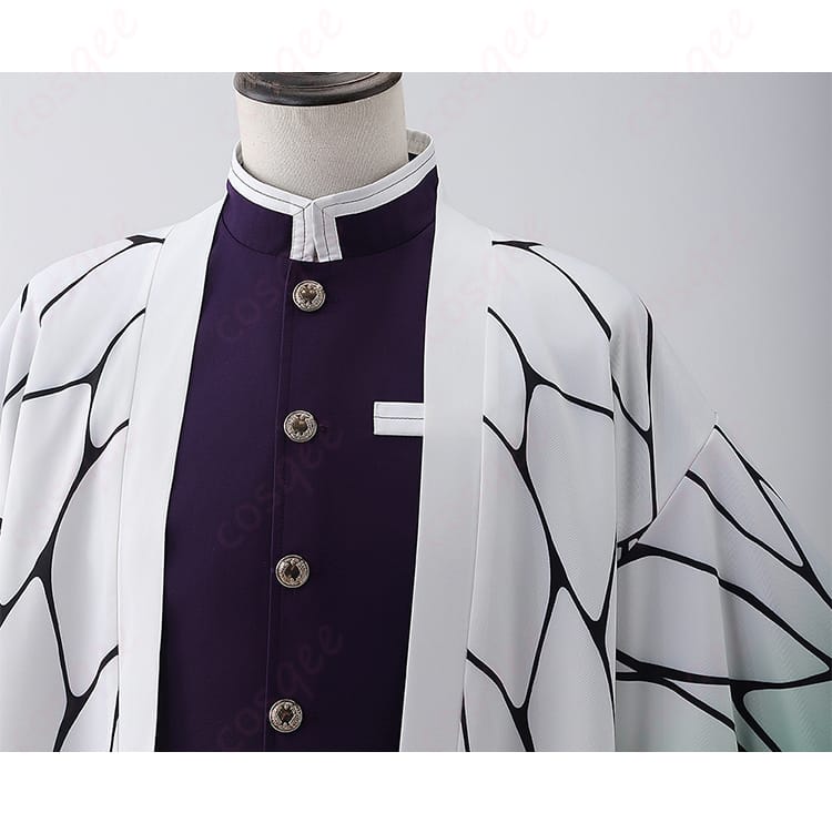 襟元と肩部分の装飾ディテール画像|胡蝶しのぶ コスプレ衣装の精緻な装飾