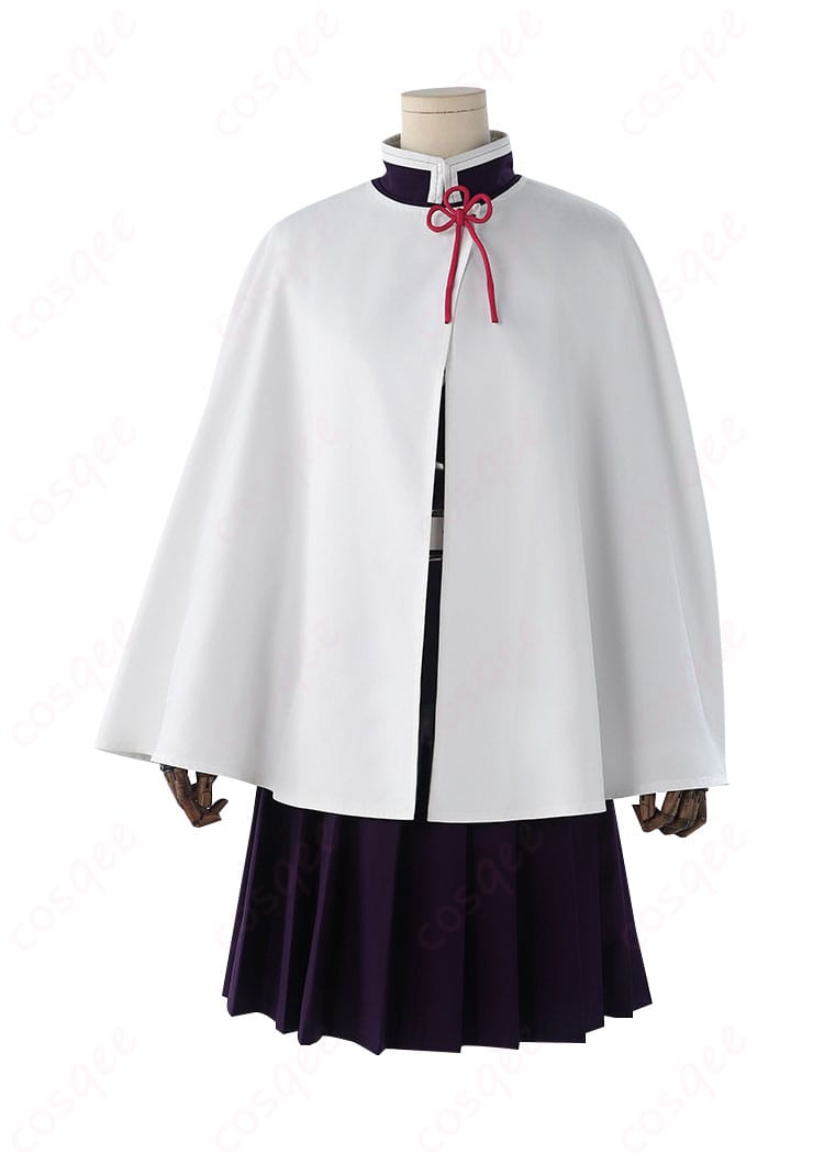 「鬼滅の刃 栗花落カナヲ コスプレ衣装」披風の正面細部。刺繍入りのデザインが特徴的。