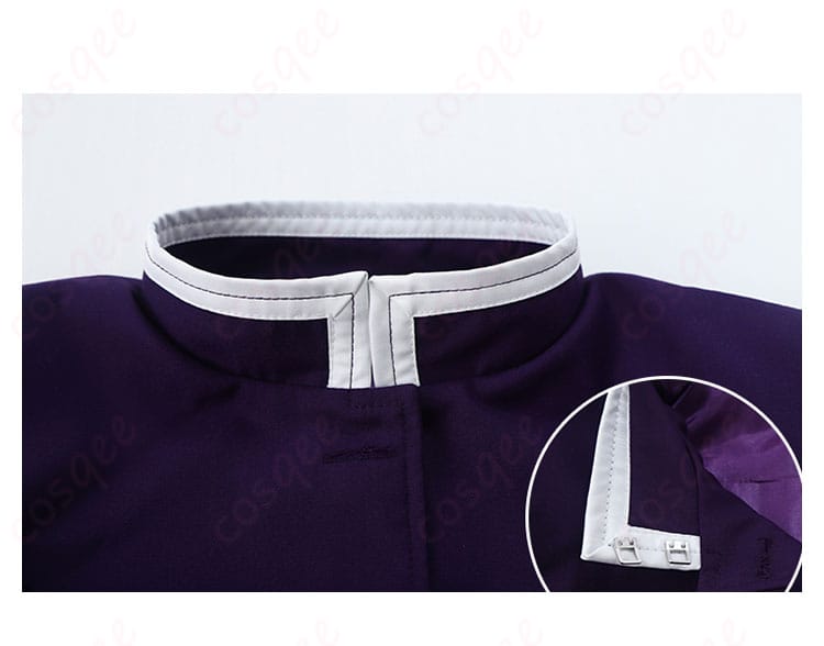 「鬼滅の刃 栗花落カナヲ コスプレ衣装」衣装の領口デザイン。高品質な刺繍が施されています。