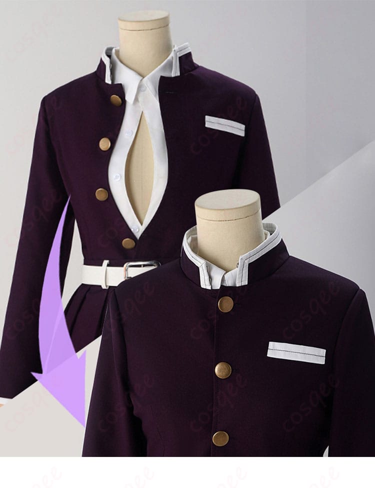 鬼滅の刃 甘露寺蜜璃 コスプレ衣装 襟と門襟の装飾ディテール