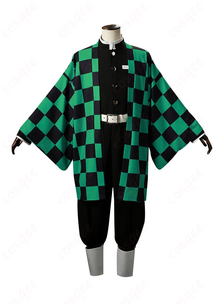 鬼滅の刃 竈門炭治郎 コスプレ衣装 正面画像。高精度な刺繍と素材感を強調したコスプレ衣装。