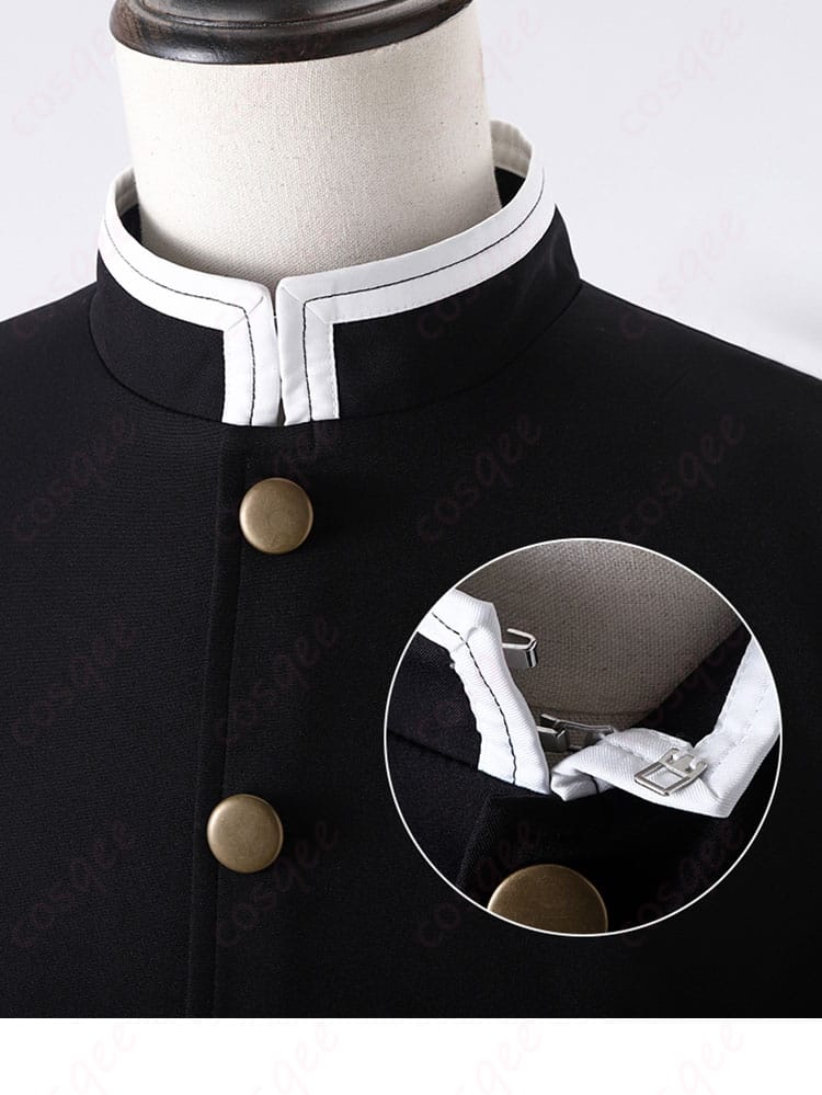 鬼滅の刃 竈門炭治郎 コスプレ衣装 服装の領口装飾細部。完璧な仕上がりで、コスプレ愛好者に最適。