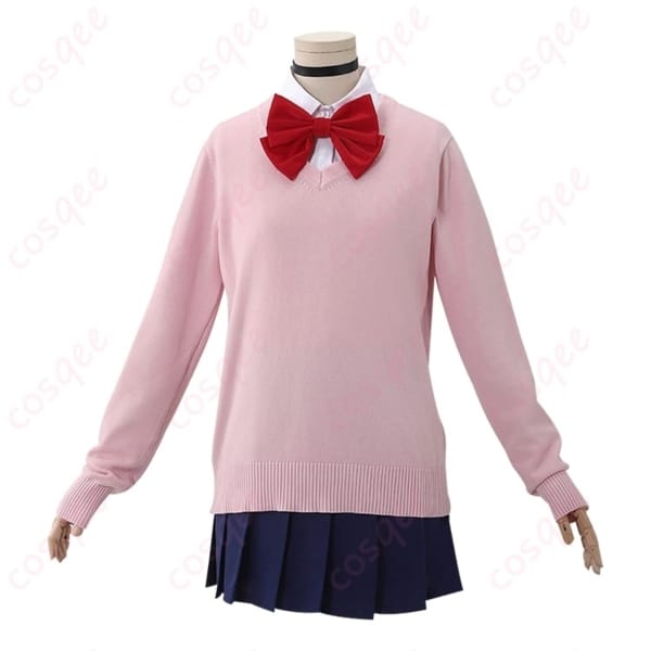 ダンダダン 綾瀬桃 学園制服コスプレ セーター中心の爽やかコーデで写真映え