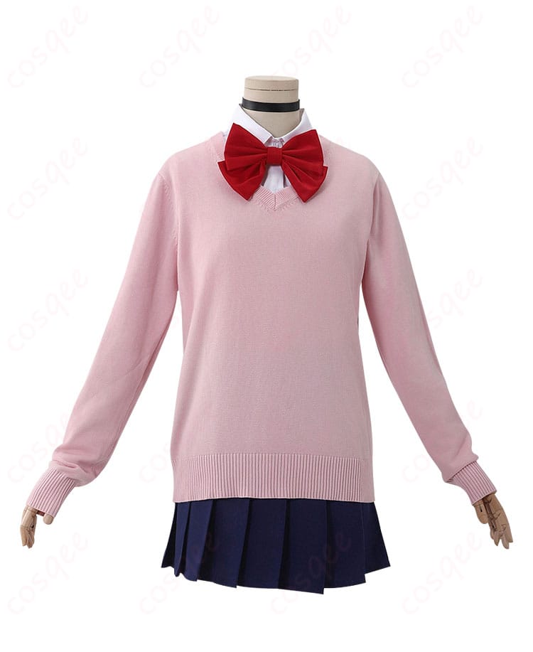 ダンダダン 綾瀬桃 コスプレ衣装の正面画像。セーターとスカートが特徴的で、制服デザインが魅力。