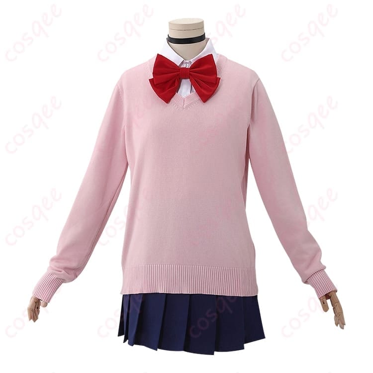 ダンダダン 綾瀬桃 学園制服コスプレ セーター中心の爽やかコーデで写真映え - 1枚目の画像