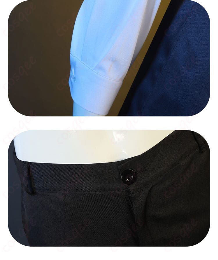 衣袖、パンツ部分の細部画像。アーカードのコスプレ衣装の袖とズボンのデザイン詳細。