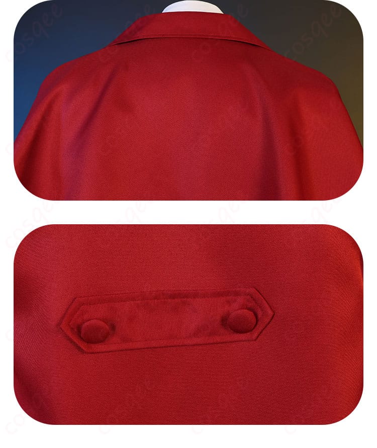 外套背面の装飾詳細画像。アーカードの外套の後ろ姿が忠実に再現されたデザインです。