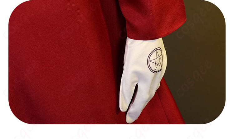 手袋装飾の詳細画像。アーカードのコスプレ衣装に欠かせない手袋の細部をお見せします。