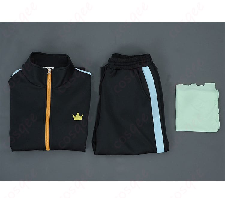 ノラガミ 夜ト コスプレ衣装 セット内容画像。上着、ズボン、スカーフが含まれており、すぐにコスプレが楽しめます。