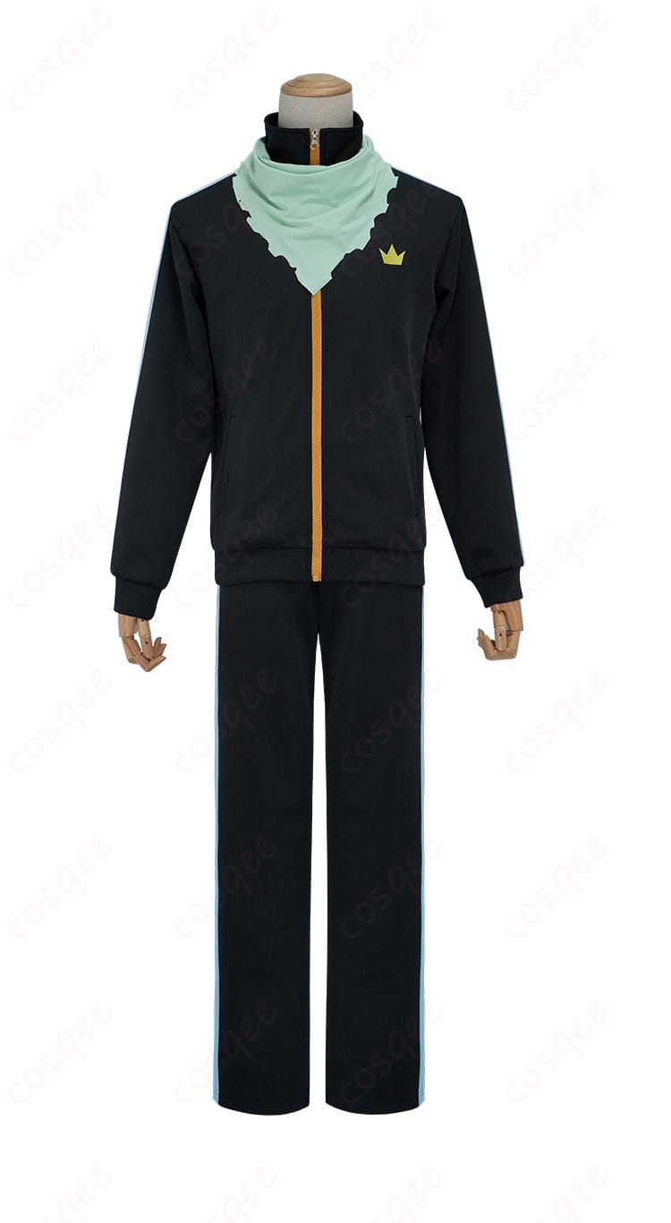 ノラガミ 夜ト コスプレ衣装 正面画像。刺繍入りジャージで、キャラクターの特徴を完璧に表現しています。