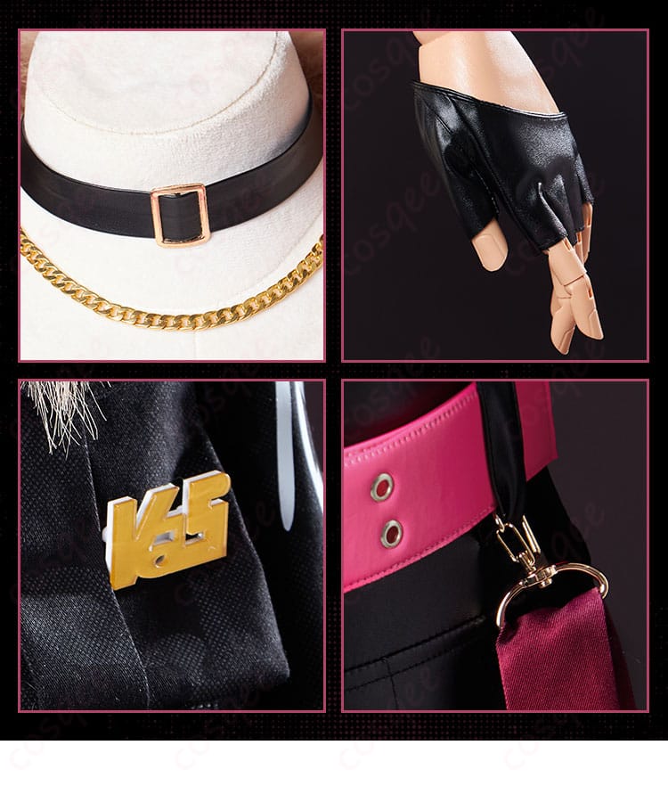 ネックレス、手袋、腰飾りのディテール、全体のコーディネートが完璧。