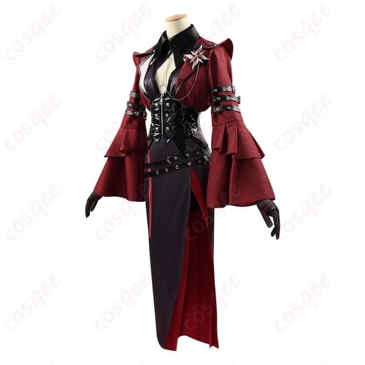 原神 アルレッキーノ 紅夜 コスプレ衣装 ダークエレガントな雰囲気で写真映えも抜群 - 2枚目の画像