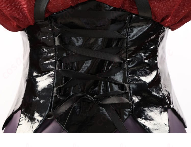 ウエストベルト背面の紐装飾の詳細 - アルレッキーノ コスプレ衣装のウエストベルト背面装飾