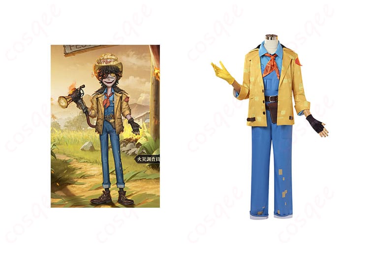 『第五人格』火災調査員(フロリアン・ブランド) コスプレ衣装 正面とキャラクターの組み合わせ画像