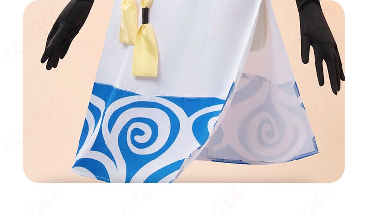 劇場版銀魂 完結編 神楽(5年後)コスプレ衣装の衣服の裾の装飾細部。高い再現度とデザインが魅力的。