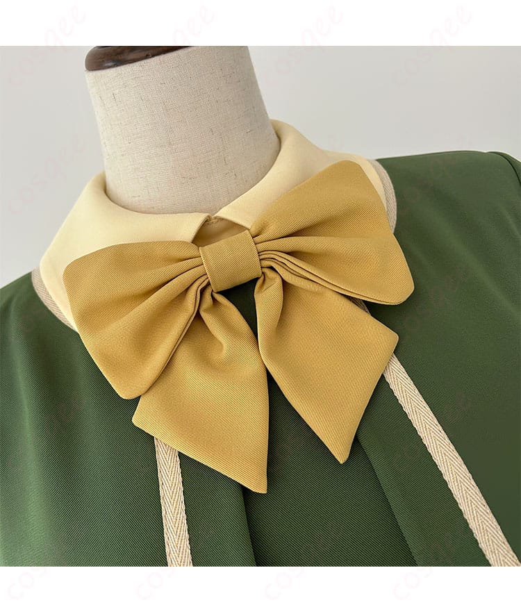 「惣流・アスカ・ラングレー コスプレ衣装 蝴蝶結びの装飾詳細。衣装にアクセントを加える、精巧なディテールが特徴。」