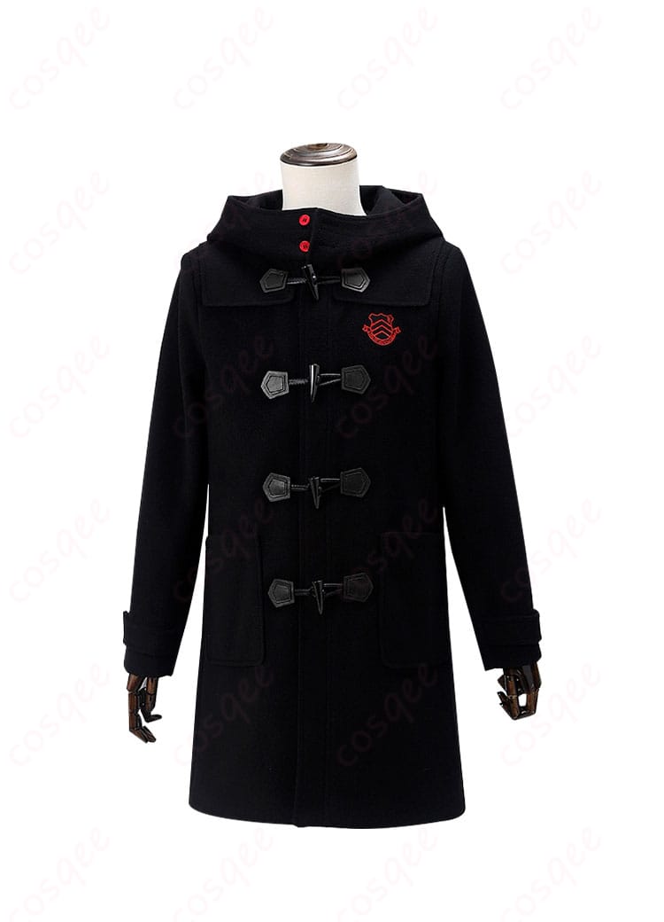 ペルソナ5 雨宮蓮の冬服コスプレ衣装(コート)の正面画像。高い再現度で、魅力的なデザインが特徴です。
