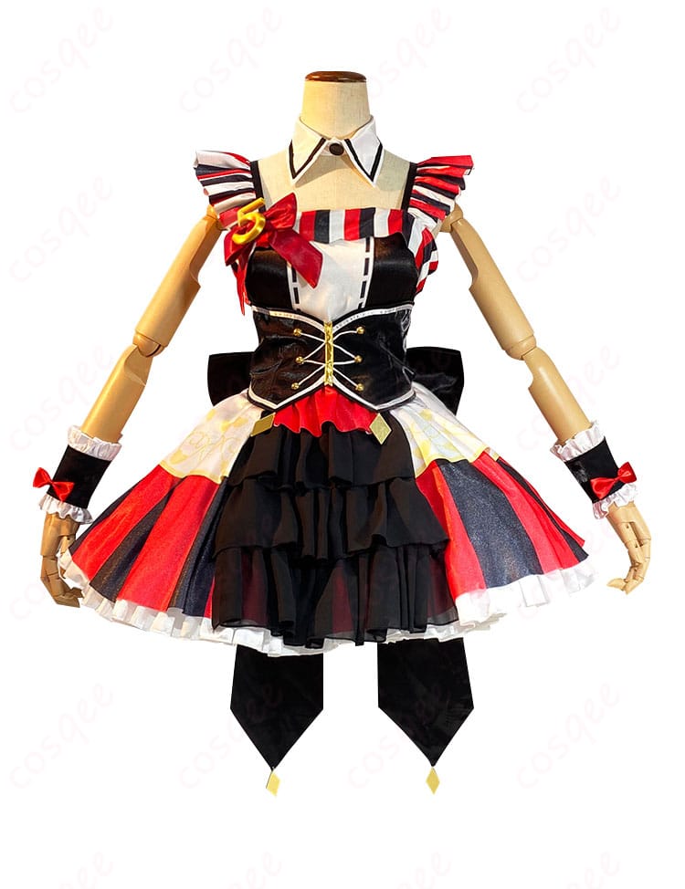 プリパラ 北条そふぃ 5周年コスプレ衣装の正面図。コルセットベルト付きの高忠実度コスプレ衣装。