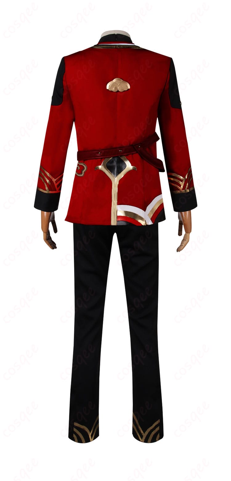 ウェイのコスプレ衣装「師であり、友であり」仙舟「羅浮」制服の背面画像。精緻なデザインを確認できます。