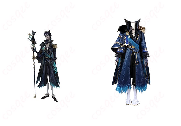 隠者(アルヴァ・ロレンツ)コスプレ衣装 正面とキャラクター画像、ゲーム『第五人格』のリアル再現