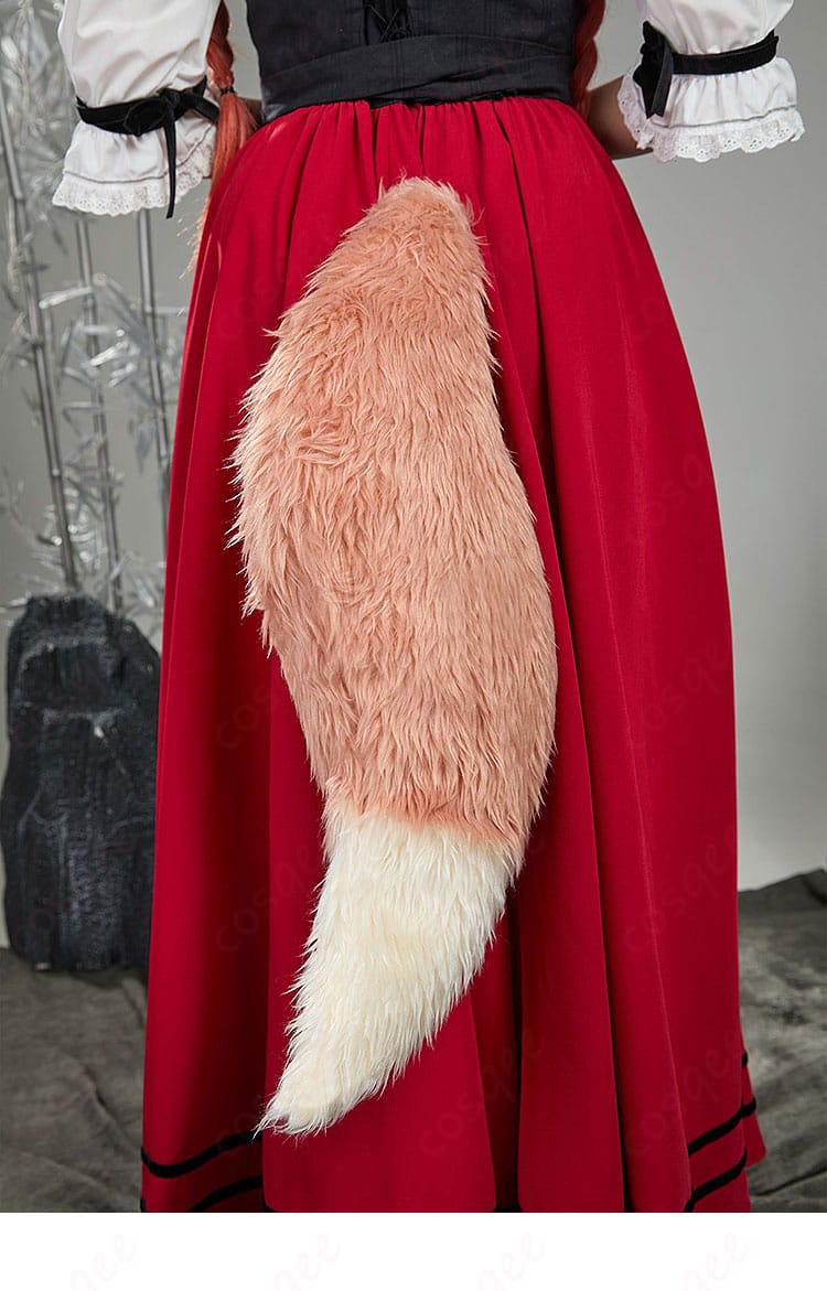 服の尾の装飾ディテール:ホロのアルザス民族衣装の尾部分の詳細な装飾。