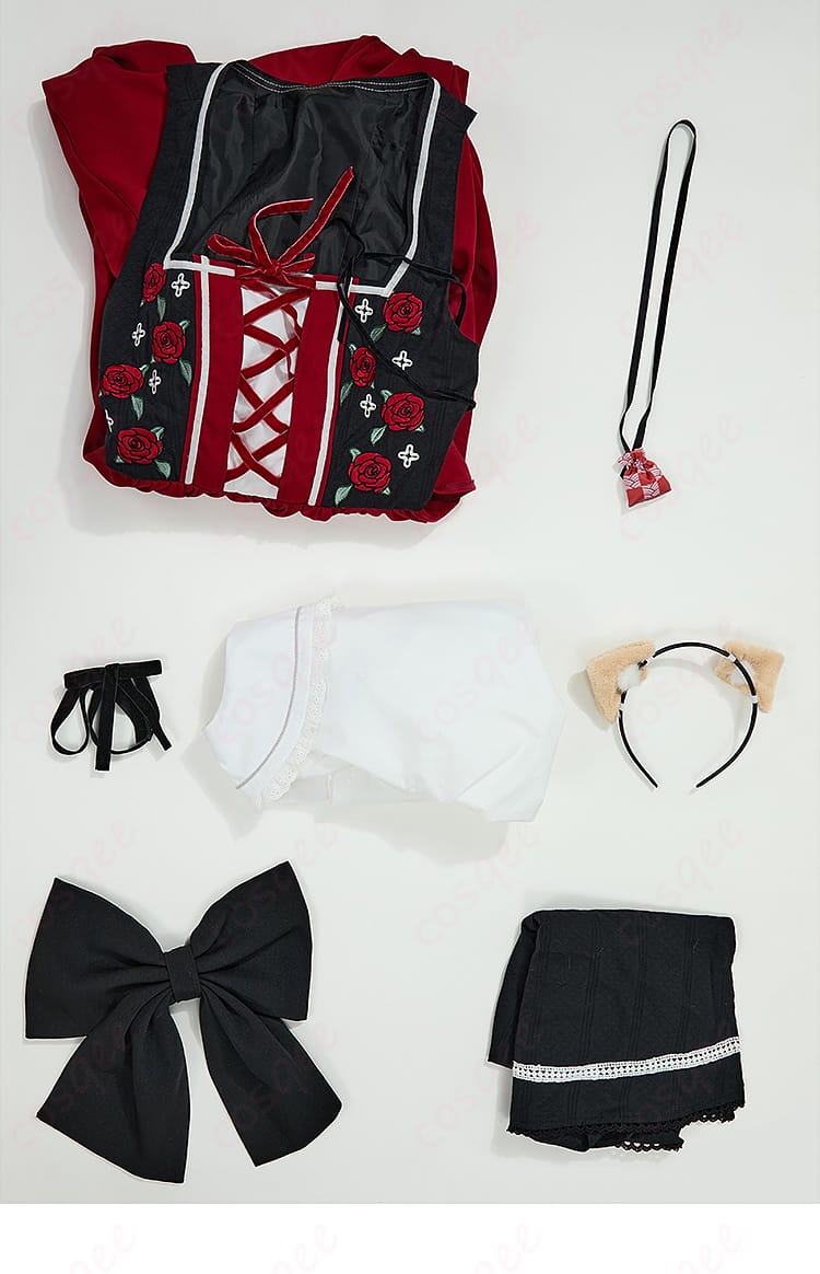 セット内容の展示画像:ホロのアルザス民族衣装セット内容の全体画像。