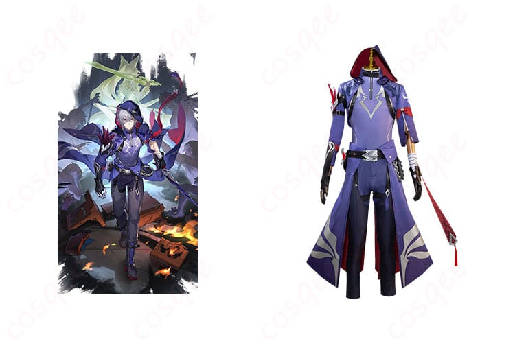 モゼ コスプレ衣装 正面とキャラクターイメージが組み合わさったビジュアル。忠実再現された衣装の魅力を感じてください。