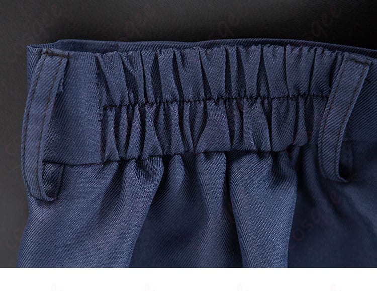 コスプレ衣装のズボン上部に施された装飾部分の画像。デザインのポイント。