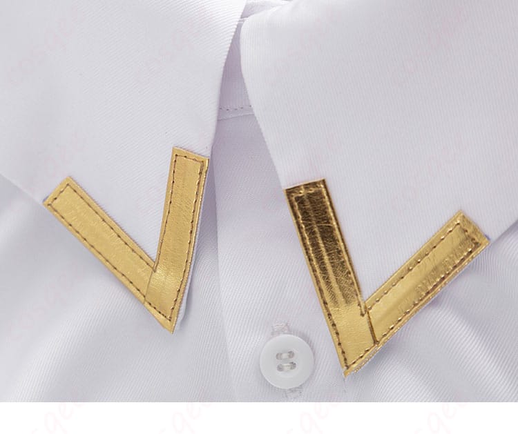 アベンチュリンのコスプレ衣装のシャツの襟の装飾部分。丁寧な作り。