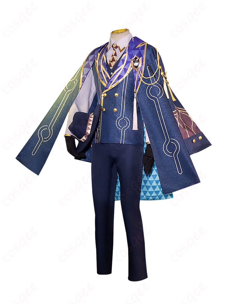 アベンチュリンのコスプレ衣装の側面を映した画像。細部まで忠実に再現。