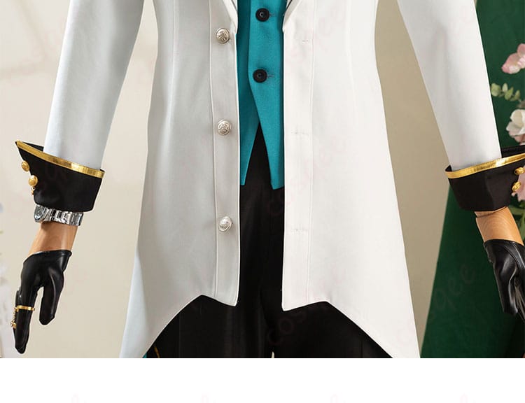 アベンチュリン衣装の門襟装飾、リアルな刺繍とデザイン