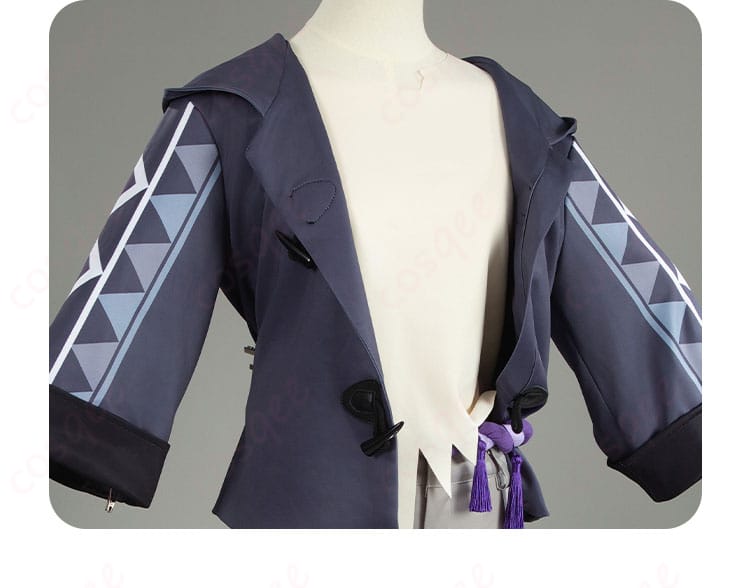 服装装飾のディテール画像 - 高精細な刺繍と装飾が施されたスターレイルコスプレ衣装