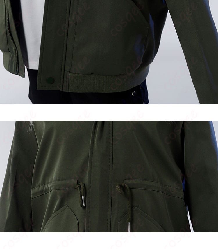 コスプレ衣装の衣摆と衣襟部分の装飾ディテール。キャラクターの特徴を再現した細かい装飾。