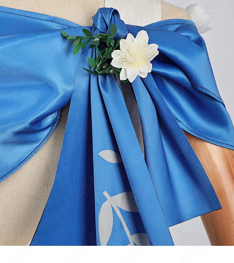 結び目の花飾りの装飾ディテール。可愛い花のディテールがアクセント。