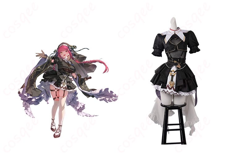 商品正面と宝鐘マリンのキャラクターが一緒に写っている画像 - ホロライブ コスプレ衣装