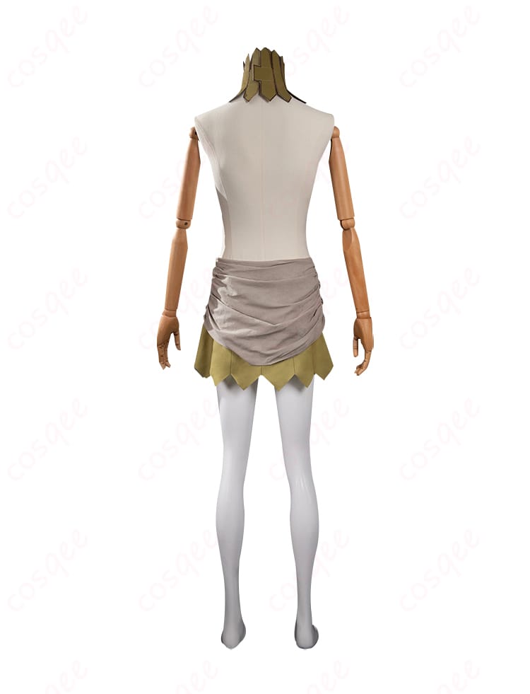 ダンジョン飯 リシオン コスプレ衣装 背面図。リアルなフィット感とエルフ耳のディテールがしっかり再現。