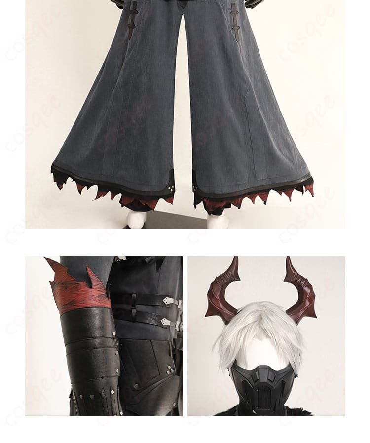 セフィロス ハロウィン コスプレ衣装の腰ベルト装飾。精密な仕上げ。