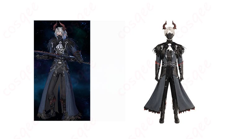 セフィロス ハロウィン コスプレ衣装とファイナルファンタジーVIIのキャラクターセフィロスのコスプレシーン。リアルな再現度。