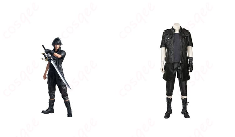 ファイナルファンタジーXV ノクティス・ルシス・チェラム コスプレ衣装 正面とキャラクターのコラボ写真