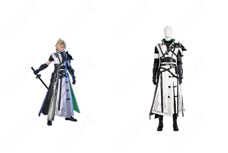 商品正面とクラウド・ストライフのコスプレ衣装の組み合わせ画像