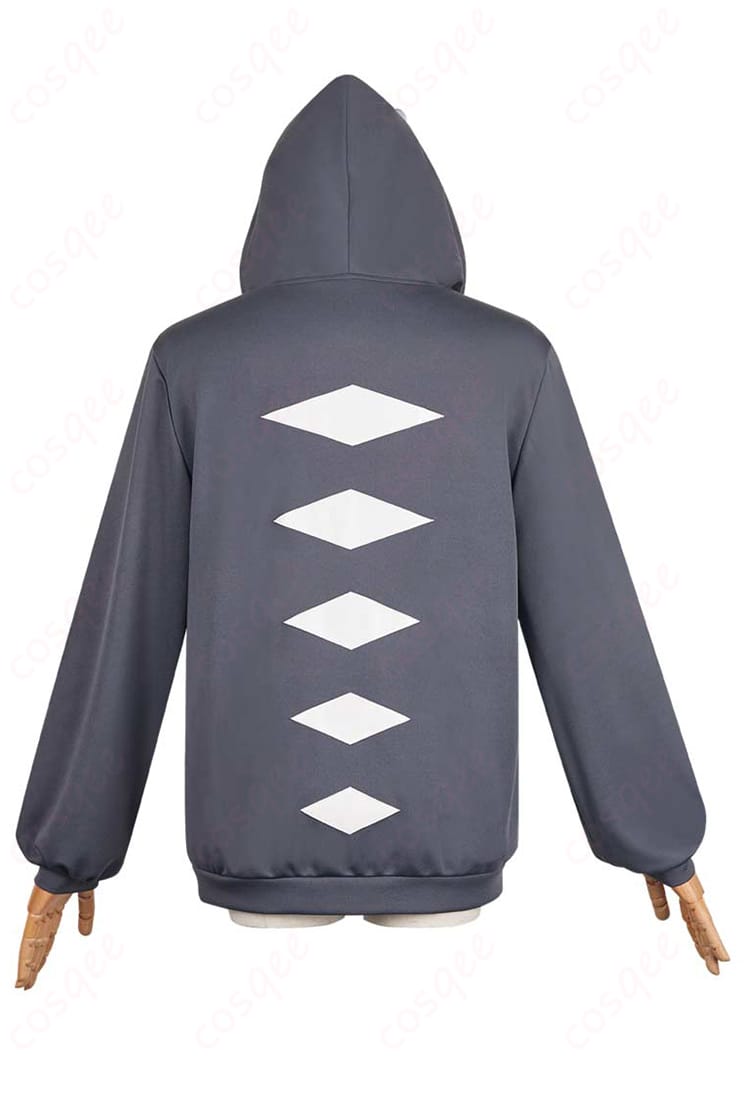 怪獣パーカーの背面。キャラクターの特徴を忠実に再現したデザイン。