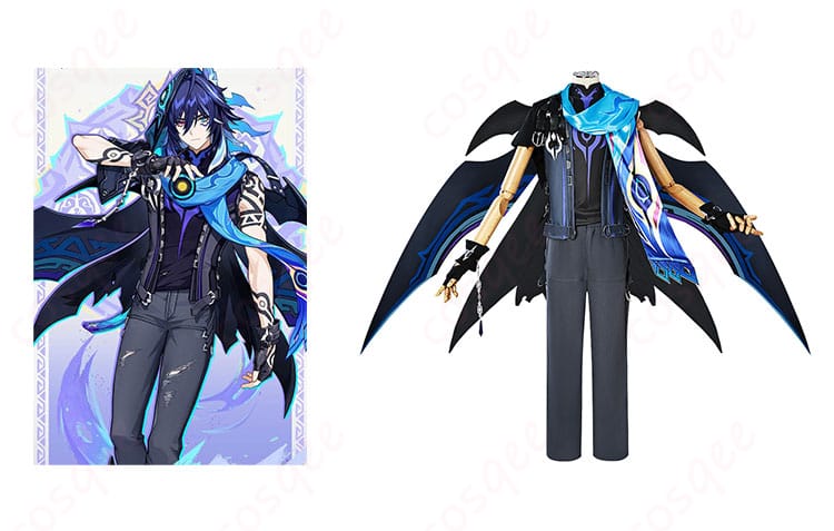 商品正面とオロルンキャラクターが融合したコスプレ衣装の画像。ゲーム「原神」のオロルンに忠実に再現されたデザイン。