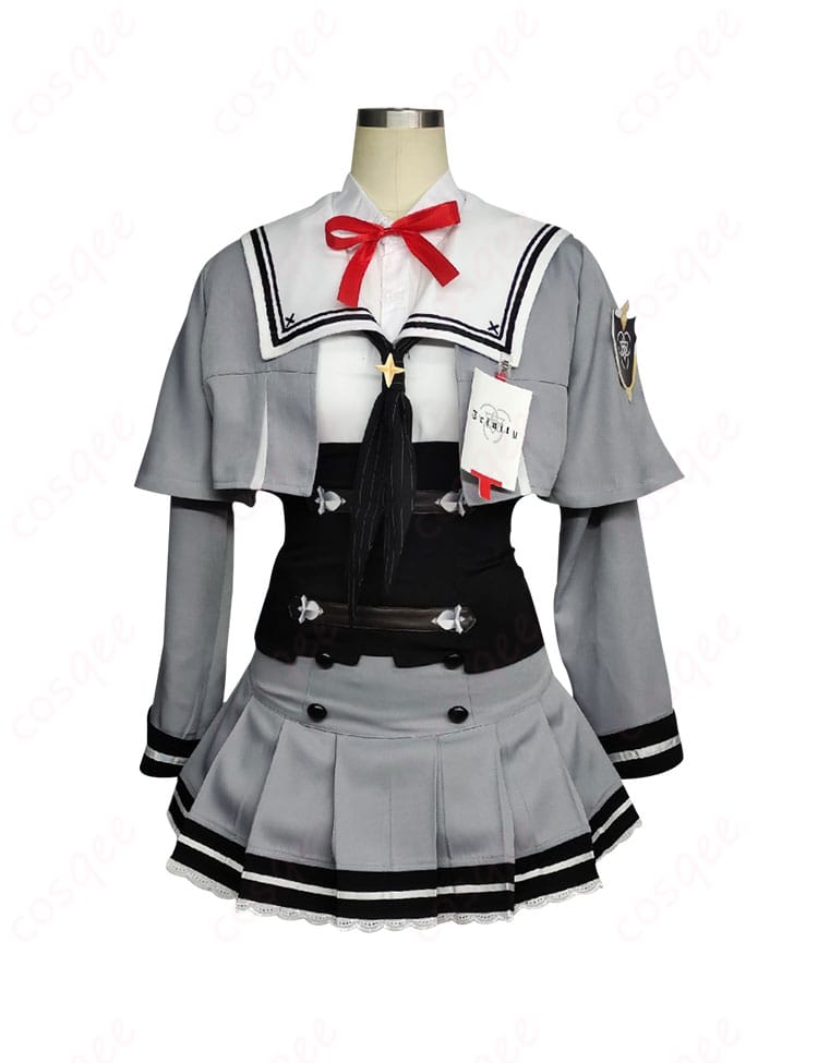 守月スズミのコスプレ衣装、正面からのビュー。高品質なディテールと美しい仕上がり。