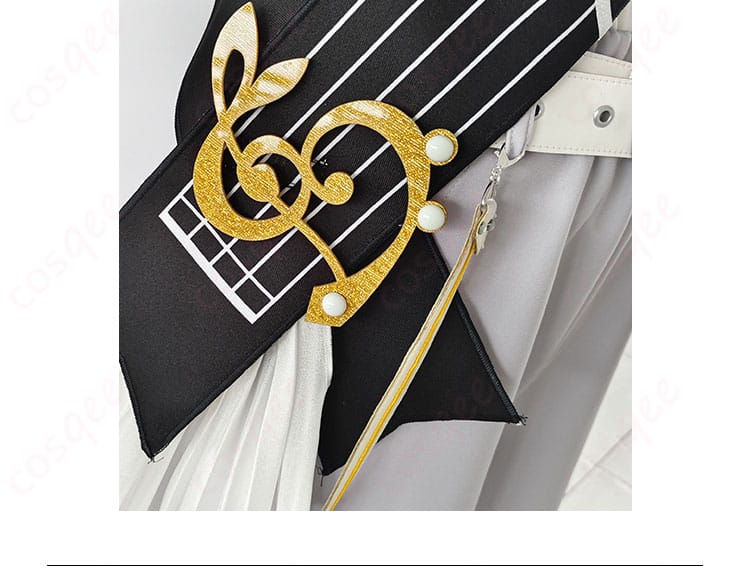 初音ミクシンフォニー 鏡音レン コスプレ衣装の装飾ディテール。衣装の細かいアクセントに注目。