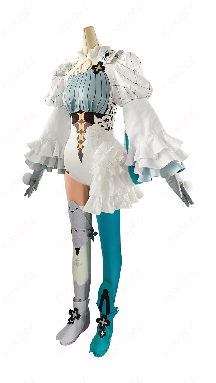 スペース・エレシュキガル コスプレ衣装 第三再臨の服装側面装飾詳細。精巧な刺繍とアクセサリーが特徴。